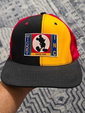 Disney True Vintage Mickey Mouse Inc Color Block Goofys Hat Co Snapback Hat Cap